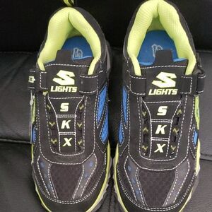 Skechers Kids' Black and Blue Light-Up Shoes